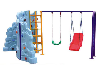 Outdoor Swing Sets with Plastic Climbing Rock for Chidlren SW-002